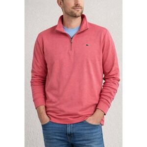Vineyard Vines Quarter Zip Pullover Men 4XB Coral Logo Coastal Preppy Nautical